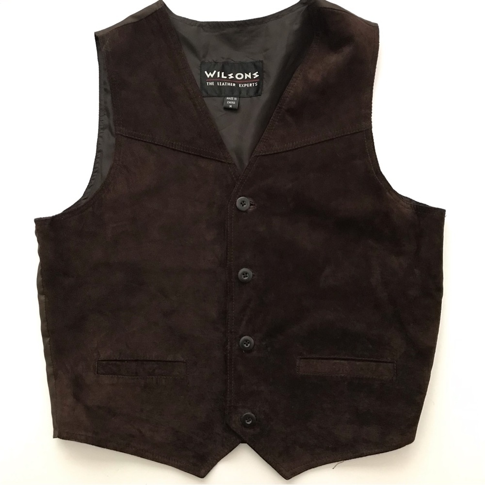 Wilsons Leather Men's Dark Brown Suede Vest